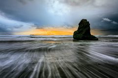 Stormy beach sunset I.